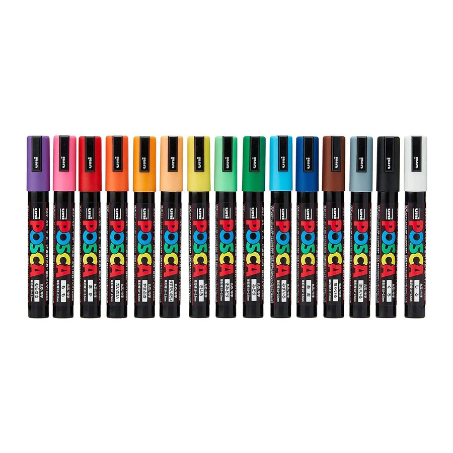 15 Posca Paint Markers, 5M Medium Posca Markers with Reversible