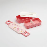 2-Tier Divided Antibacterial Lunch Box (600ml) - Hello Kitty Bloom Flower