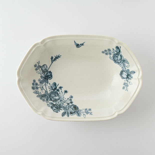 Mino Ware Vintage Rose Oval Plate