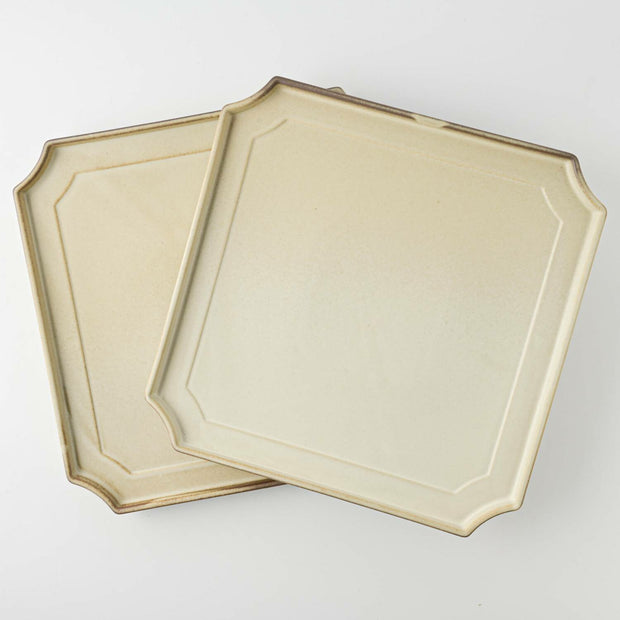 Mino Ware Frame Plate Western Tableware Gift Set of 2 (L)