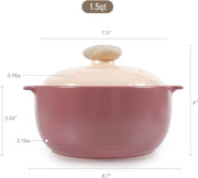 Kiesel Ceramic Casserole Clay Pot - 1.5QT, Lilac