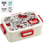 SKATER Divided Antibacterial Lunch Box - Hello Kitty Food Red (650ml)