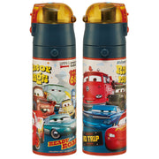 SKATER Stainless Steel Flask Water Bottle with Shoulder Strap - Cars (470mL)