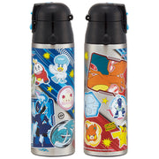 SKATER Ultralight Stainless Steel Flask Water Bottle with Shoulder Strap - Pokémon 24 (580ml)