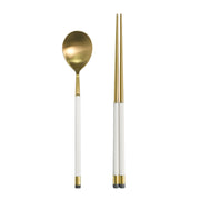 Kara Gold Spoon & Chopsticks Set