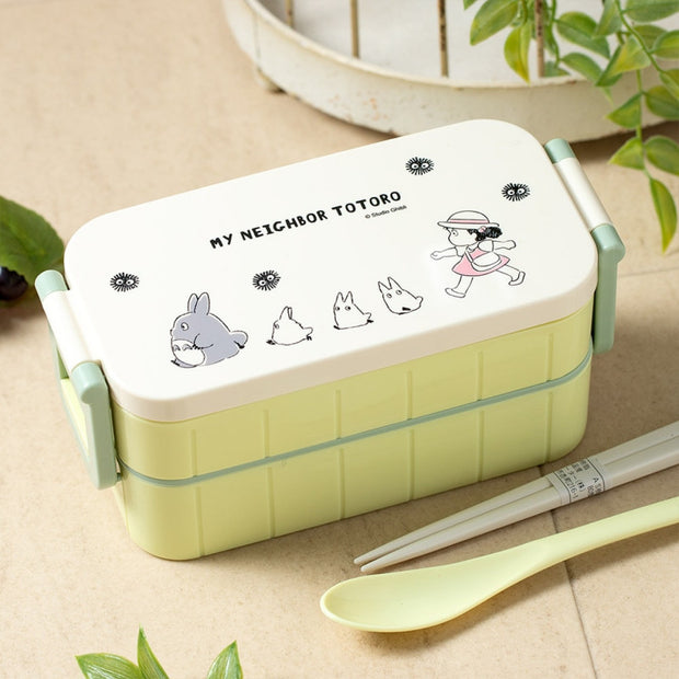 2-Tier Divided Antibacterial Lunch Box (600ml) - My Neighbor Totoro