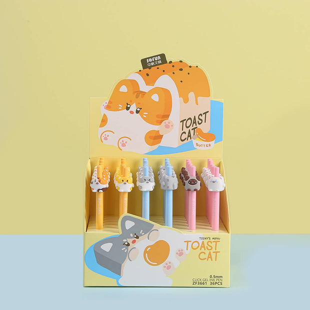 TOAST CATS RETRACTABLE GEL PEN-36