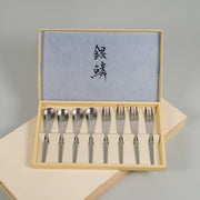 Stainless Steel Dessert Spoon & Fork 8pc Set 日本銀鱗咖啡湯匙/點心叉子禮盒組