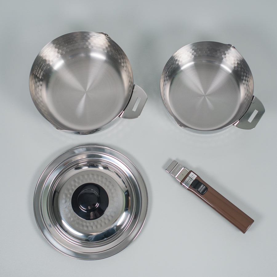 Yukihira Stainless Steel Saucepan Set with Lid and Removable